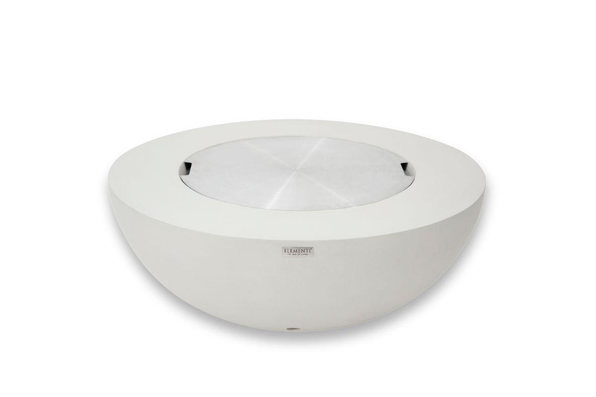 Palenisko LUNAR BOWL Cream White z pokrywą ze stali nierdzewnej
