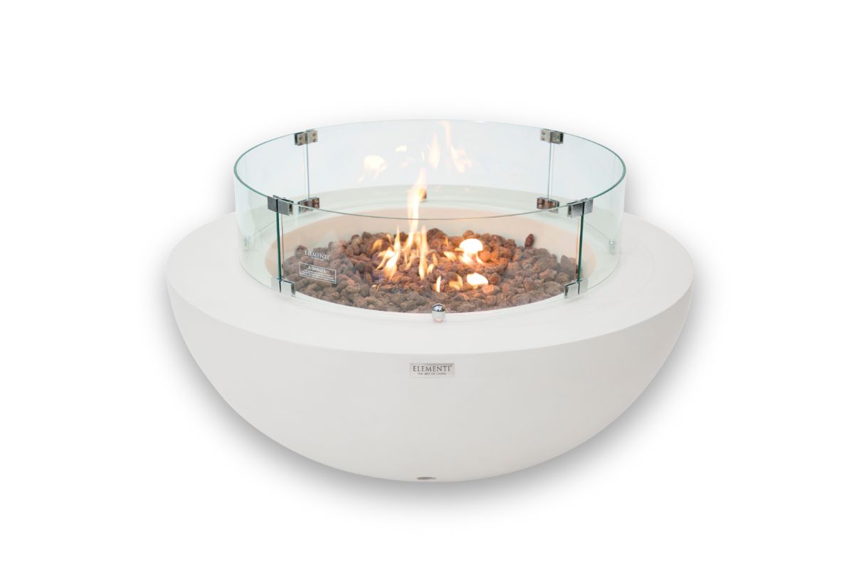 LUNAR BOWL Cream White z okrągłą szklaną osłoną